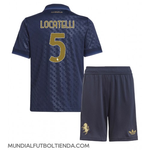 Camiseta Juventus Manuel Locatelli #5 Tercera Equipación Replica 2024-25 para niños mangas cortas (+ Pantalones cortos)